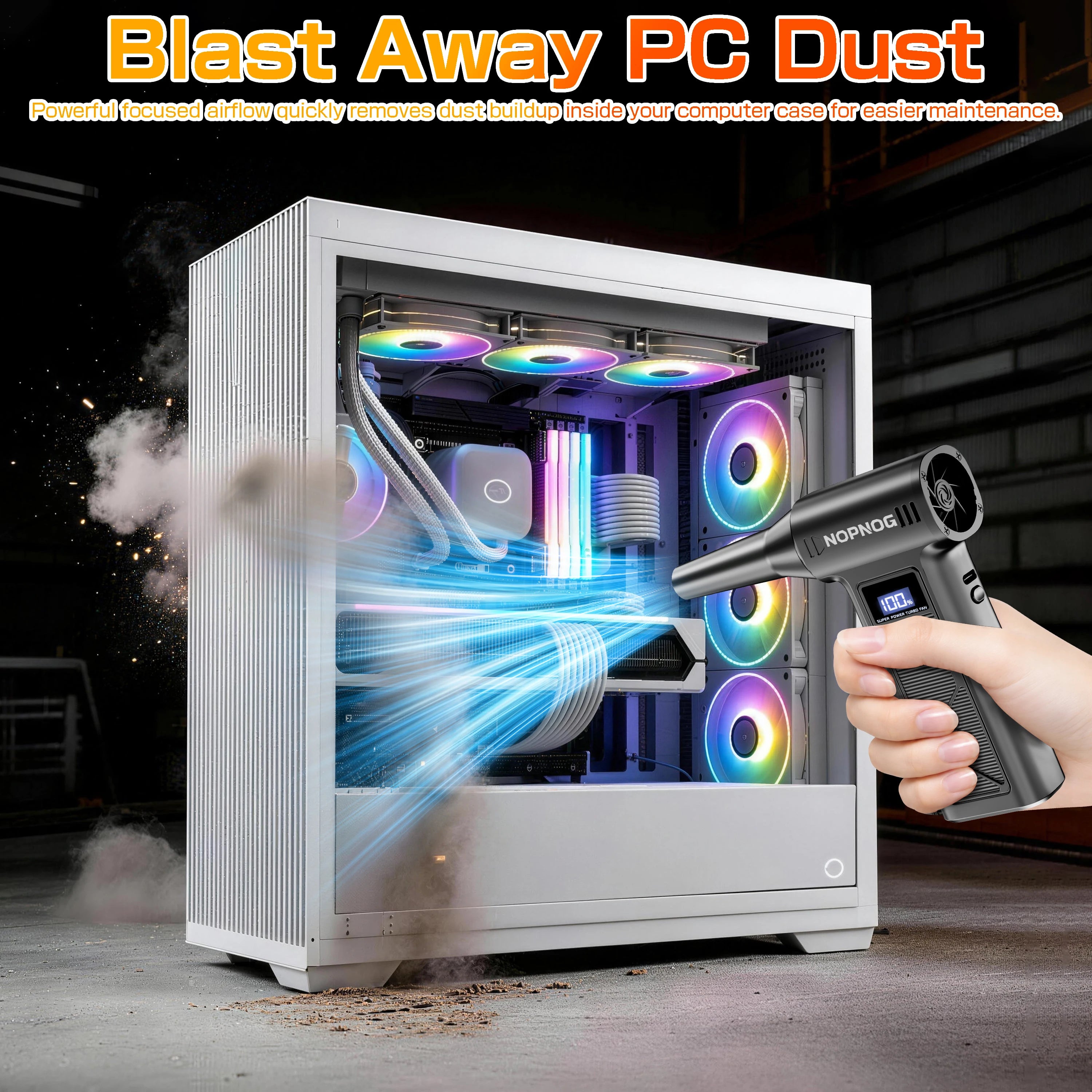 2 in 1 Portable Car Vacuum Cleaner Blower Turbo Fan Violent Jet Fan Blow And Suction Cleaning Blowing Tools Auto Dust Collector